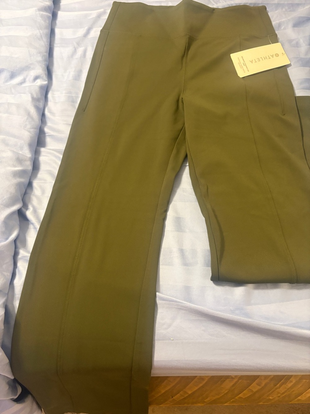 Athleta Olive Green Straight-Leg Pants - Picture 6 of 8